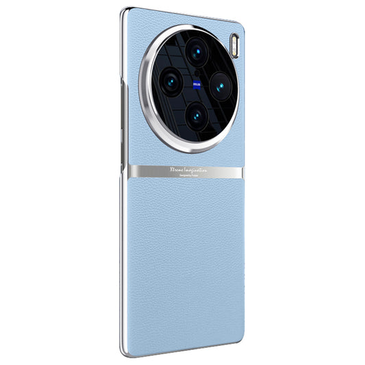 For vivo X100 Pro 5G Case Shockproof Acrylic + PC + PU Leather Phone Shell - Blue