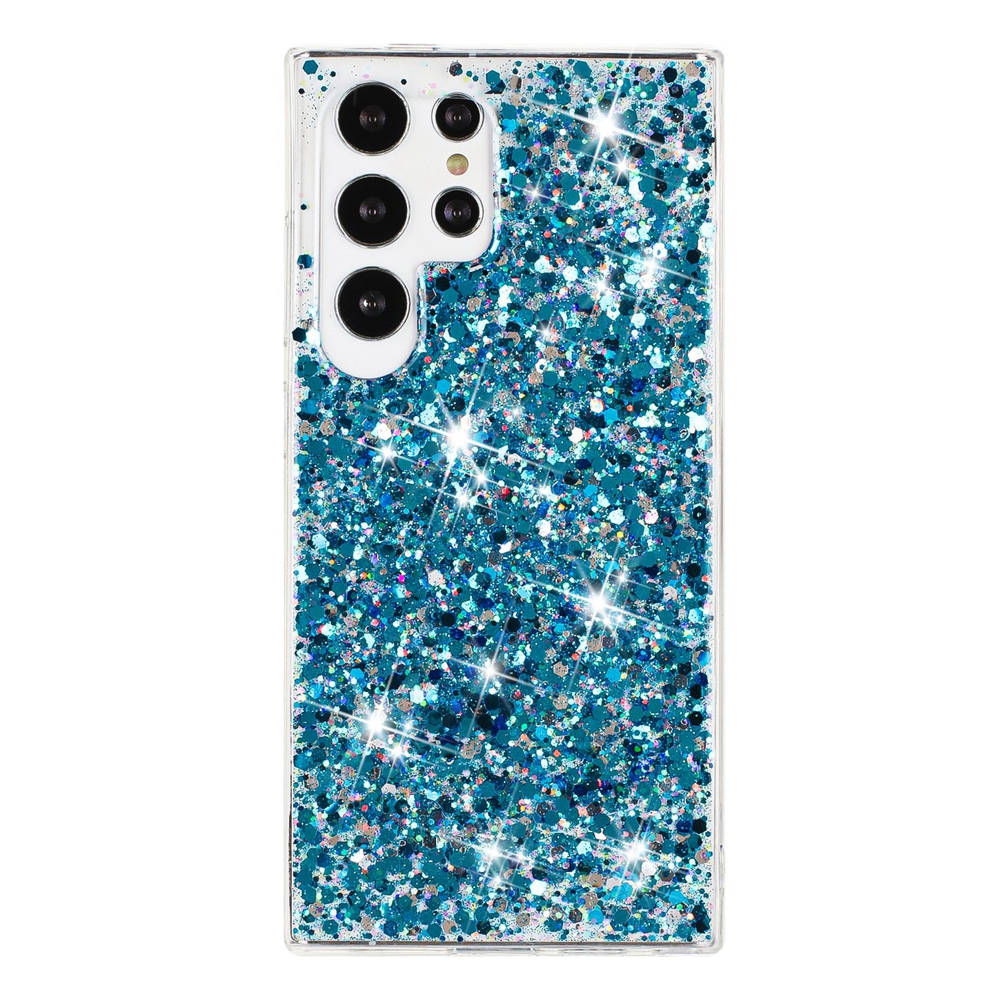 For Samsung Galaxy S24 Ultra Shockproof Cover Sparkle Epoxy TPU Phone Case - Blue
