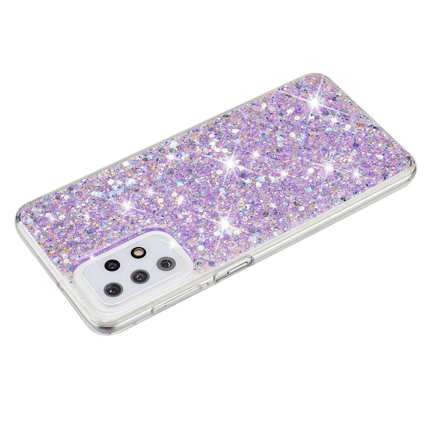For Samsung Galaxy A23 4G / A23 5G (Global Version) Slim-Fit Glittery Powder Decor Phone Cover Epoxy TPU Phone Case - Purple