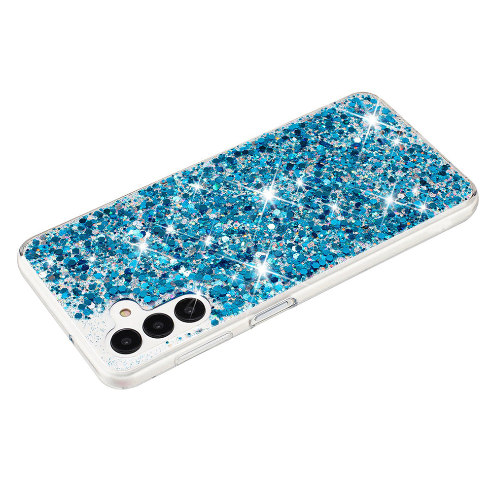 For Samsung Galaxy A35 5G Cell Phone Cover Sparkle Epoxy TPU Protective Case - Blue