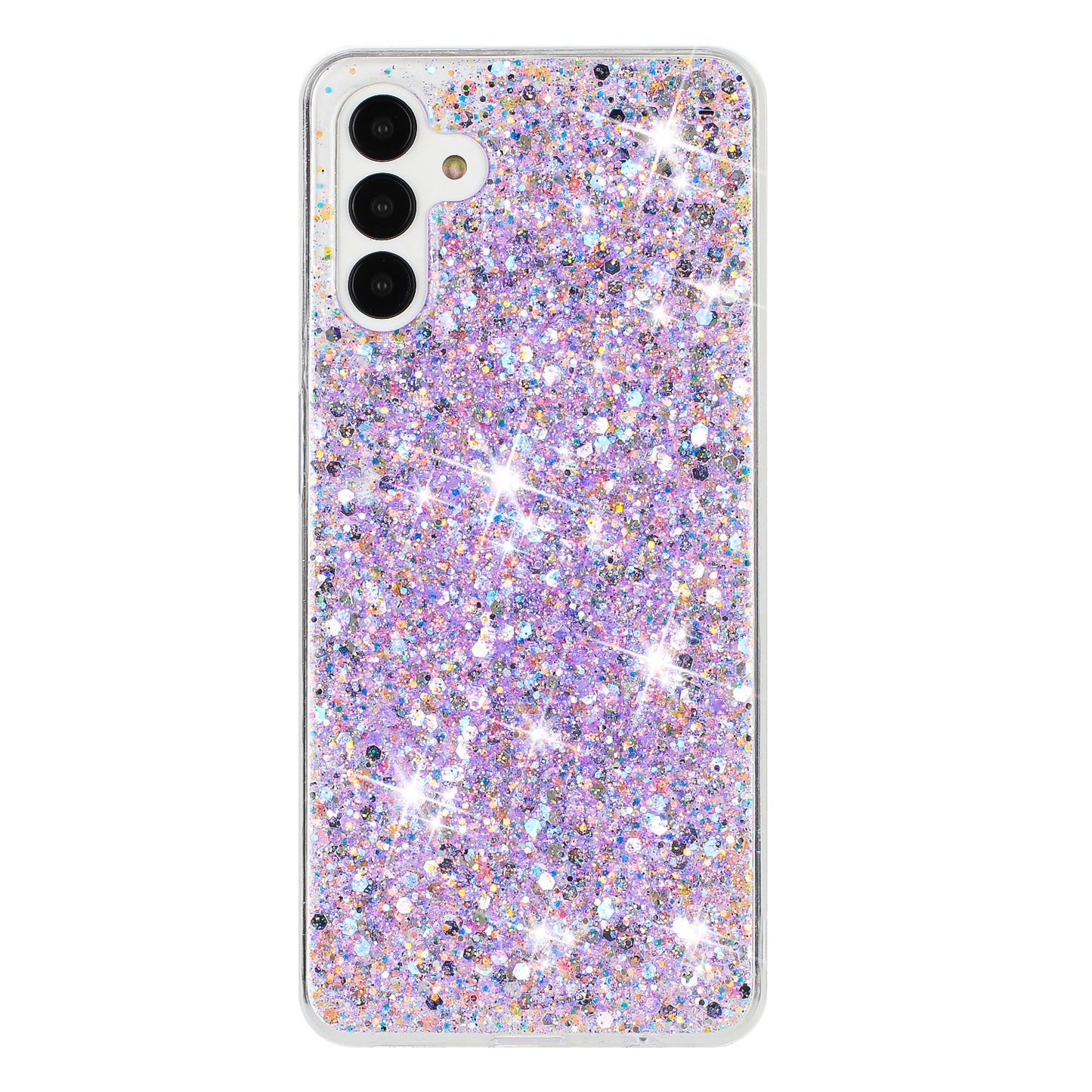 For Samsung Galaxy A04s 4G (164.7 x 76.7 x 9.1 mm) / A13 5G Epoxy TPU Case Glittery Phone Cover - Purple