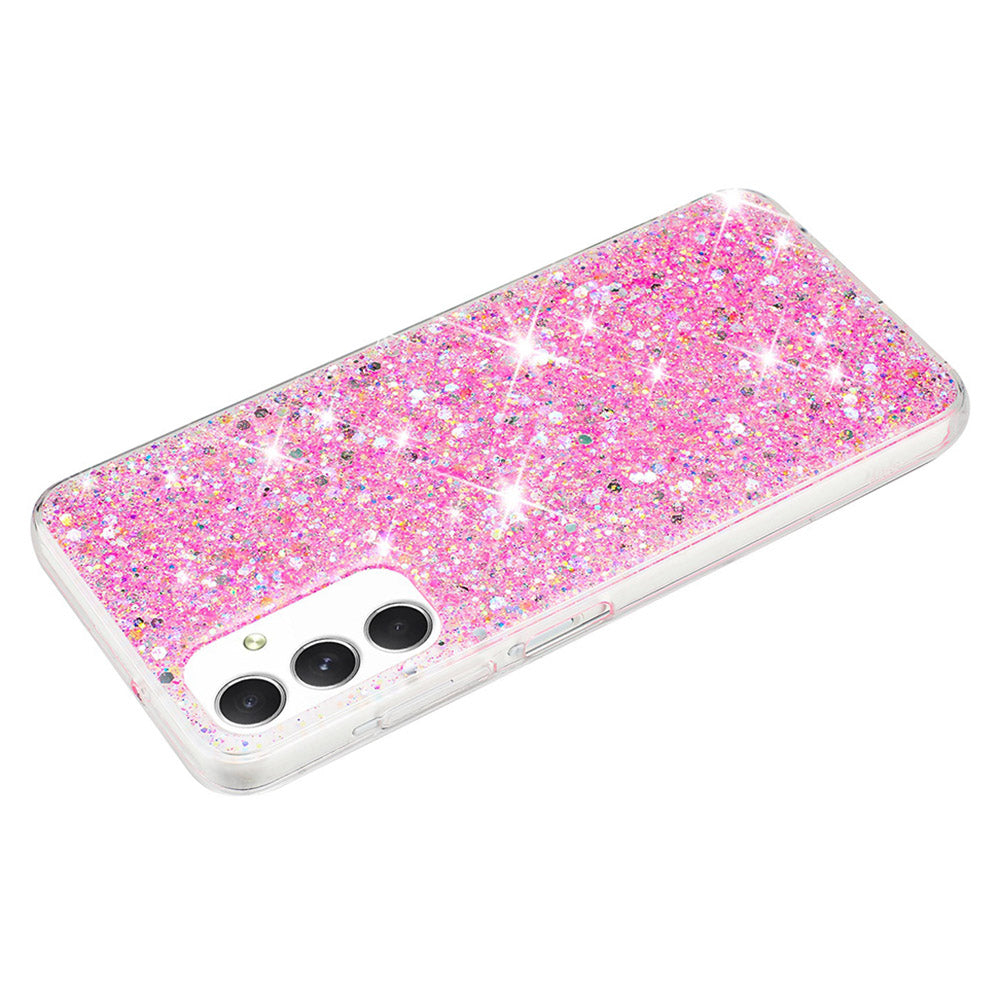 For Samsung Galaxy A05s 4G Case TPU Phone Shell Epoxy Glittery Powder Phone Cover - Pink
