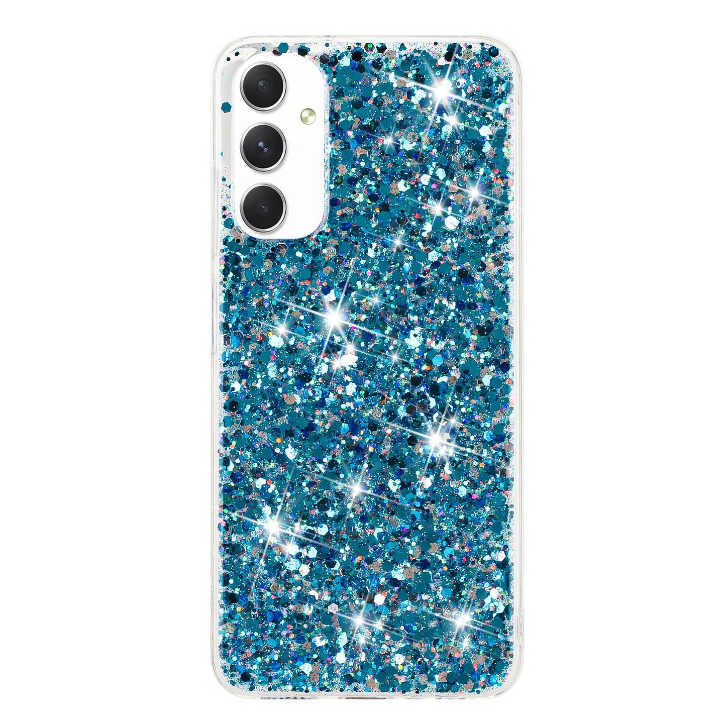 For Samsung Galaxy A05s 4G Case TPU Phone Shell Epoxy Glittery Powder Phone Cover - Blue