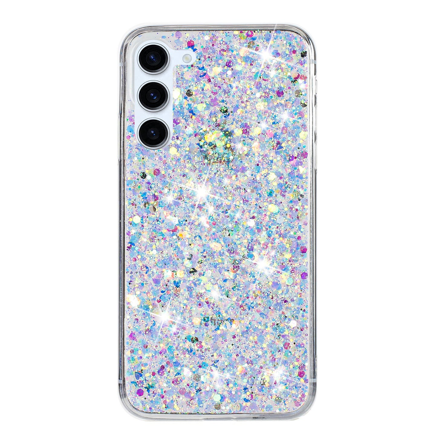 For Samsung Galaxy S23+ TPU Phone Case Epoxy Sequins Drop Protection Cover - White