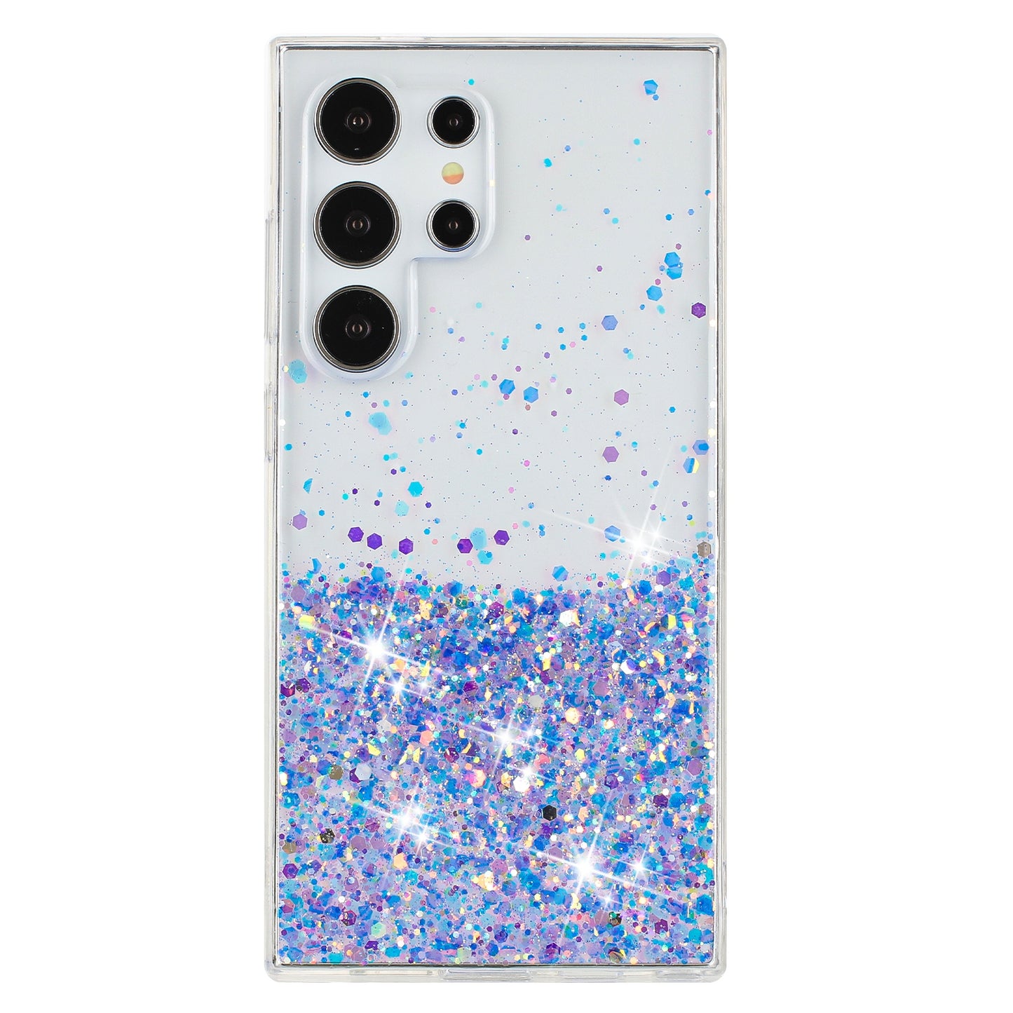 For Samsung Galaxy S23 Ultra Case Epoxy Glitter Sparkle Luminous TPU Phone Cover - Purple
