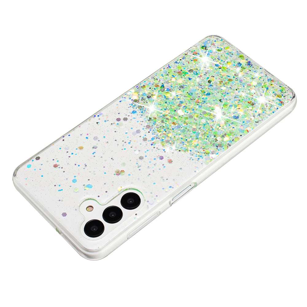 For Samsung Galaxy A55 5G TPU Phone Cases Epoxy Luminous  Anti-Scratch Phone Cover - Green