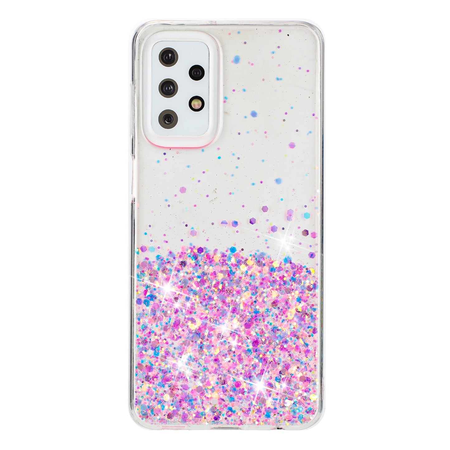 For Samsung Galaxy A23 4G / A23 5G (Global Version) Glow In The Dark Epoxy TPU Glitter Sparkle Phone Cover - Pink