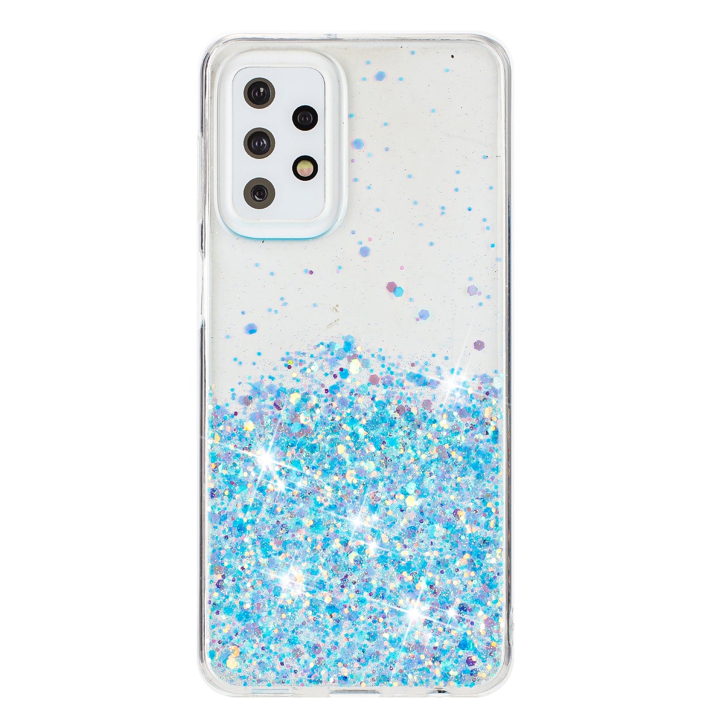 For Samsung Galaxy A23 4G / A23 5G (Global Version) Glow In The Dark Epoxy TPU Glitter Sparkle Phone Cover - Blue
