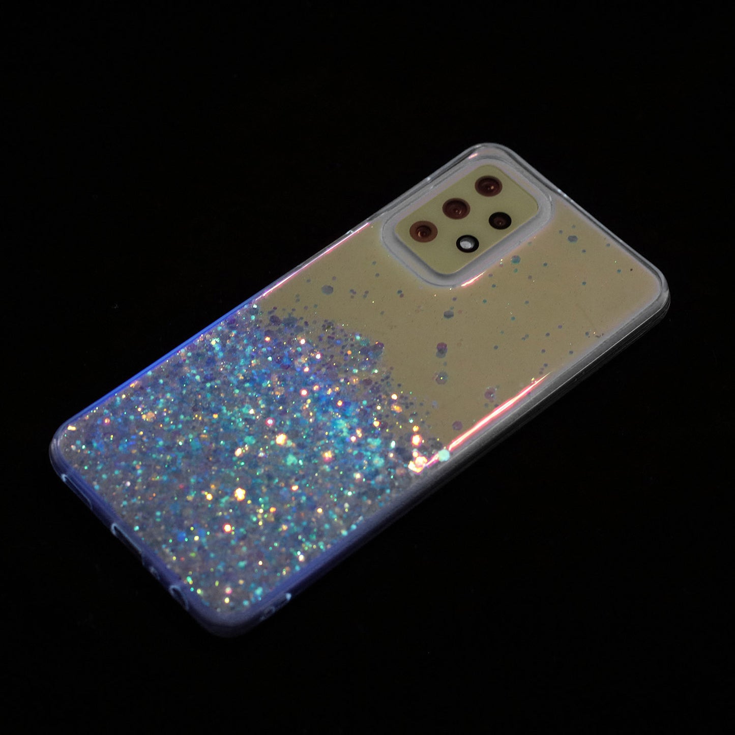 For Samsung Galaxy A23 4G / A23 5G (Global Version) Glow In The Dark Epoxy TPU Glitter Sparkle Phone Cover - White