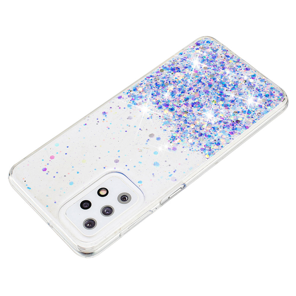 For Samsung Galaxy A23 4G / A23 5G (Global Version) Glow In The Dark Epoxy TPU Glitter Sparkle Phone Cover - Purple