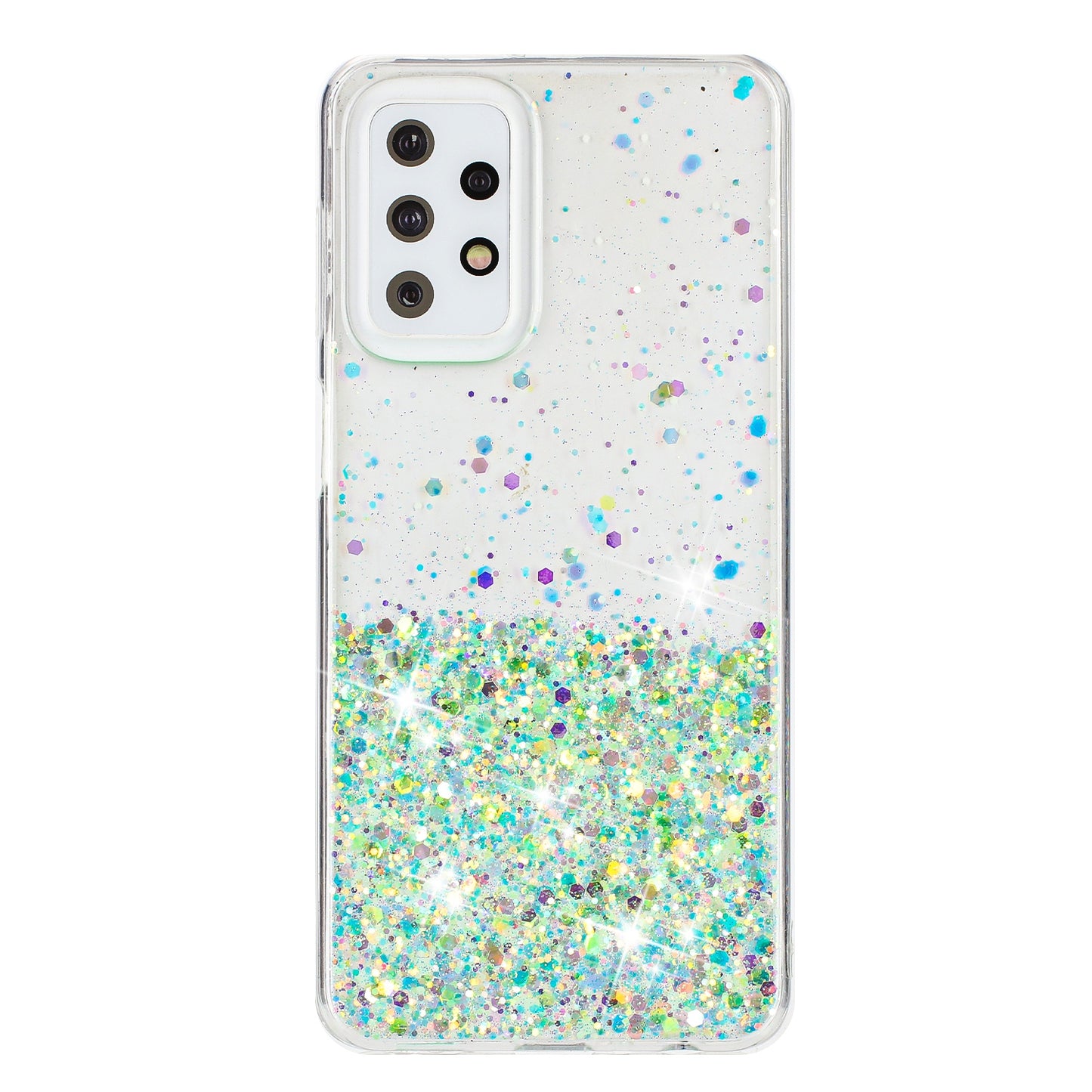 For Samsung Galaxy A23 4G / A23 5G (Global Version) Glow In The Dark Epoxy TPU Glitter Sparkle Phone Cover - Green