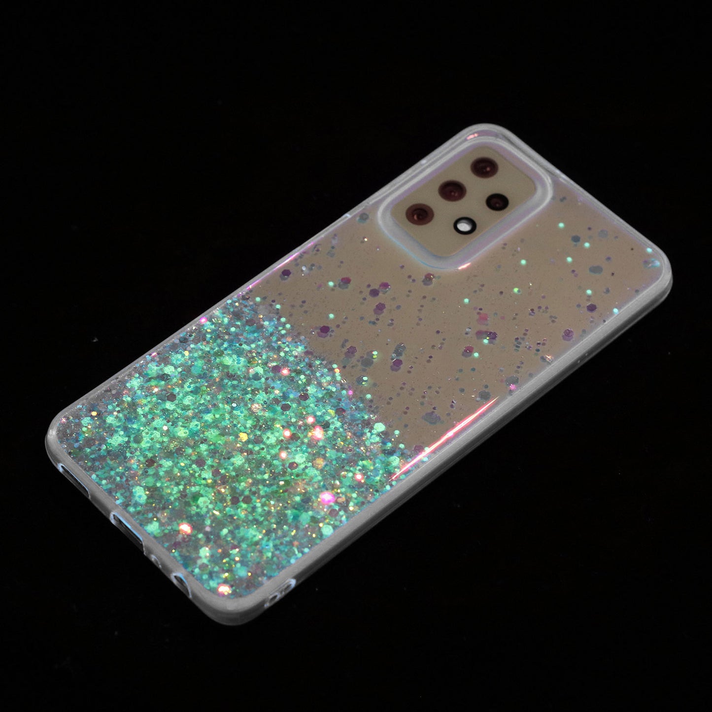 For Samsung Galaxy A23 4G / A23 5G (Global Version) Glow In The Dark Epoxy TPU Glitter Sparkle Phone Cover - Green