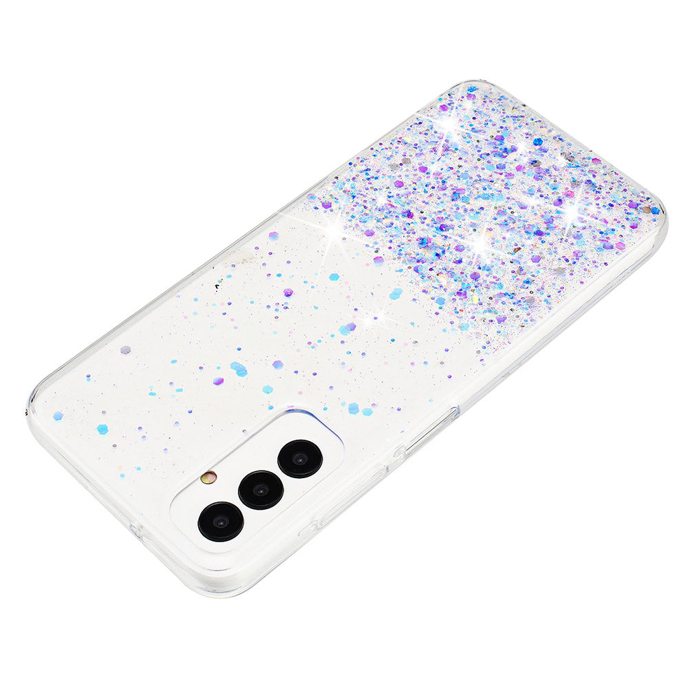 For Samsung Galaxy A05s 4G Luminous Phone Cover Epoxy Glitter Sparkle TPU Phone Case - Purple