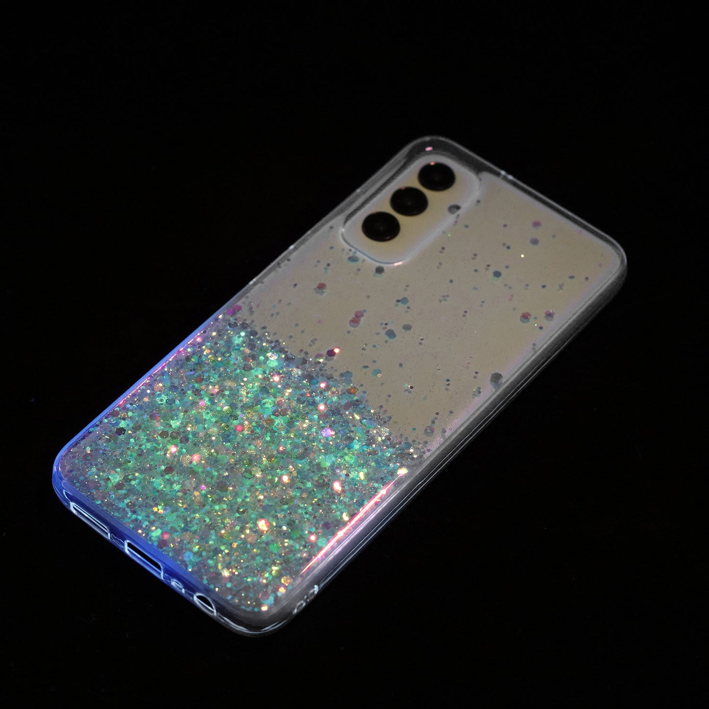 For Samsung Galaxy A05s 4G Luminous Phone Cover Epoxy Glitter Sparkle TPU Phone Case - Green