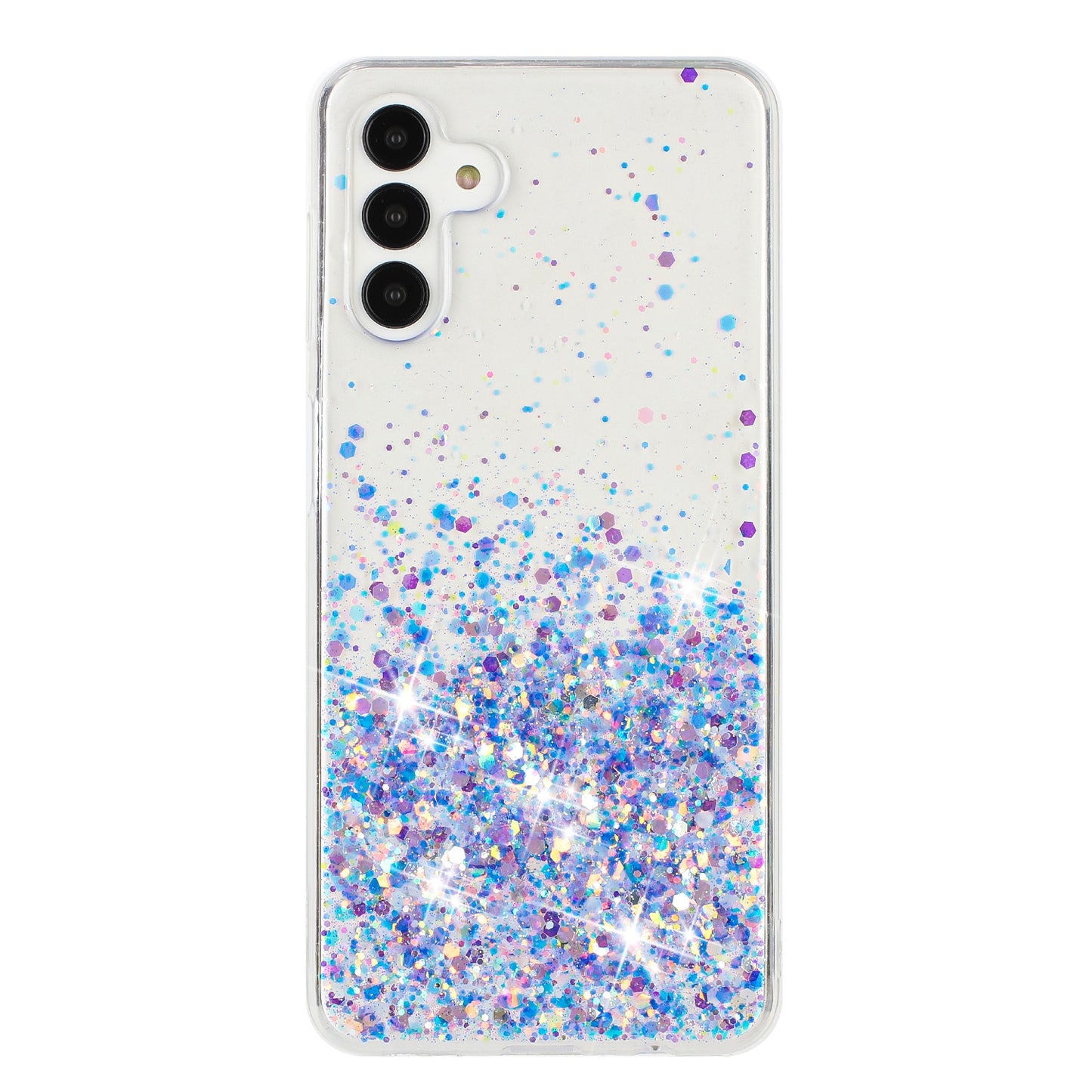 For Samsung Galaxy A04s 4G (164.7 x 76.7 x 9.1 mm) / A13 5G Case Glitter Sparkle Epoxy TPU Glow In The Dark Phone Cover - Purple