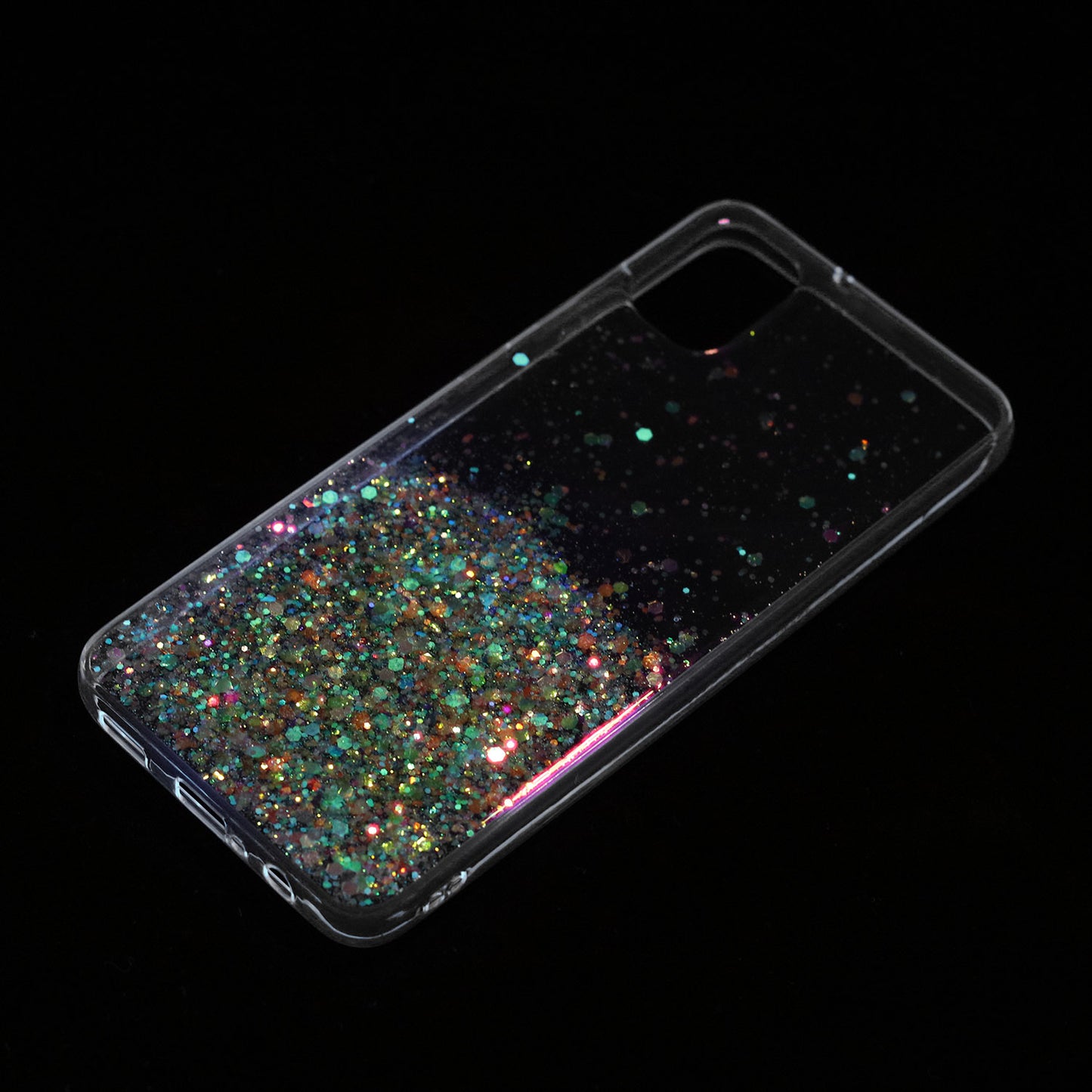 For Samsung Galaxy A05 4G Phone Case Sparkle Luminous Epoxy TPU Back Cover - Green