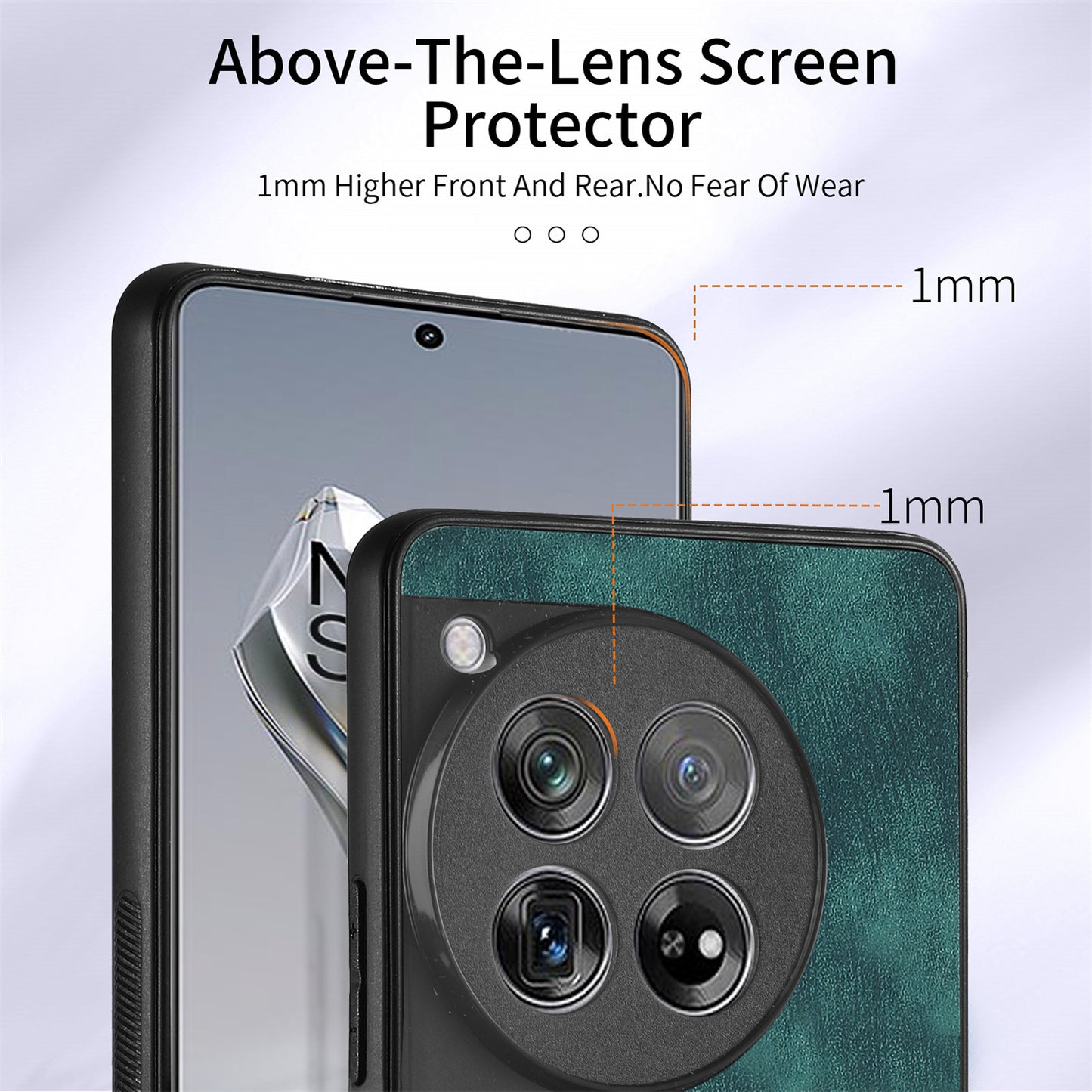 D2 Phone Cover for OnePlus 12 5G Case Retro Drop-resistant Leather+TPU Kickstand Shell - Green
