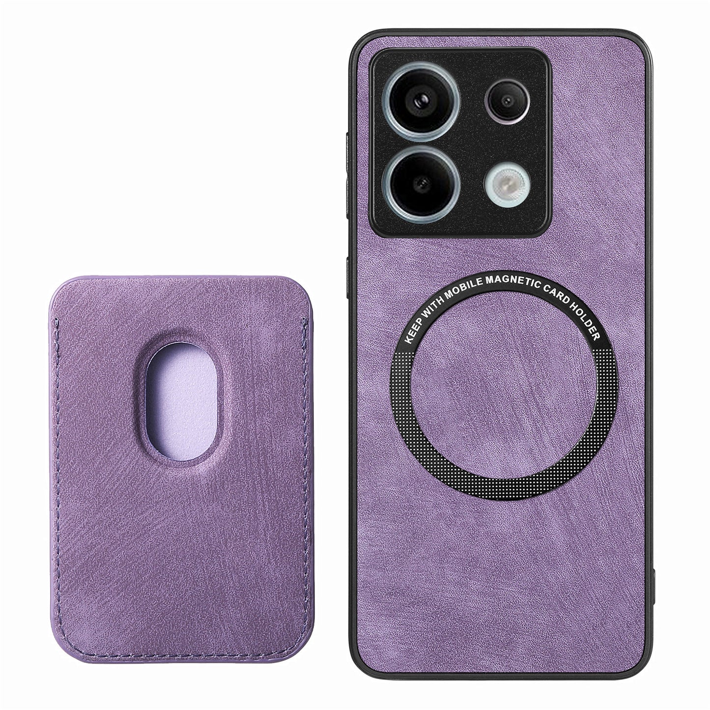 D12 For Xiaomi Redmi Note 13 Pro 5G / Poco X6 5G Magnetic Card Holder Case Vintage Phone Leather Cover - Purple
