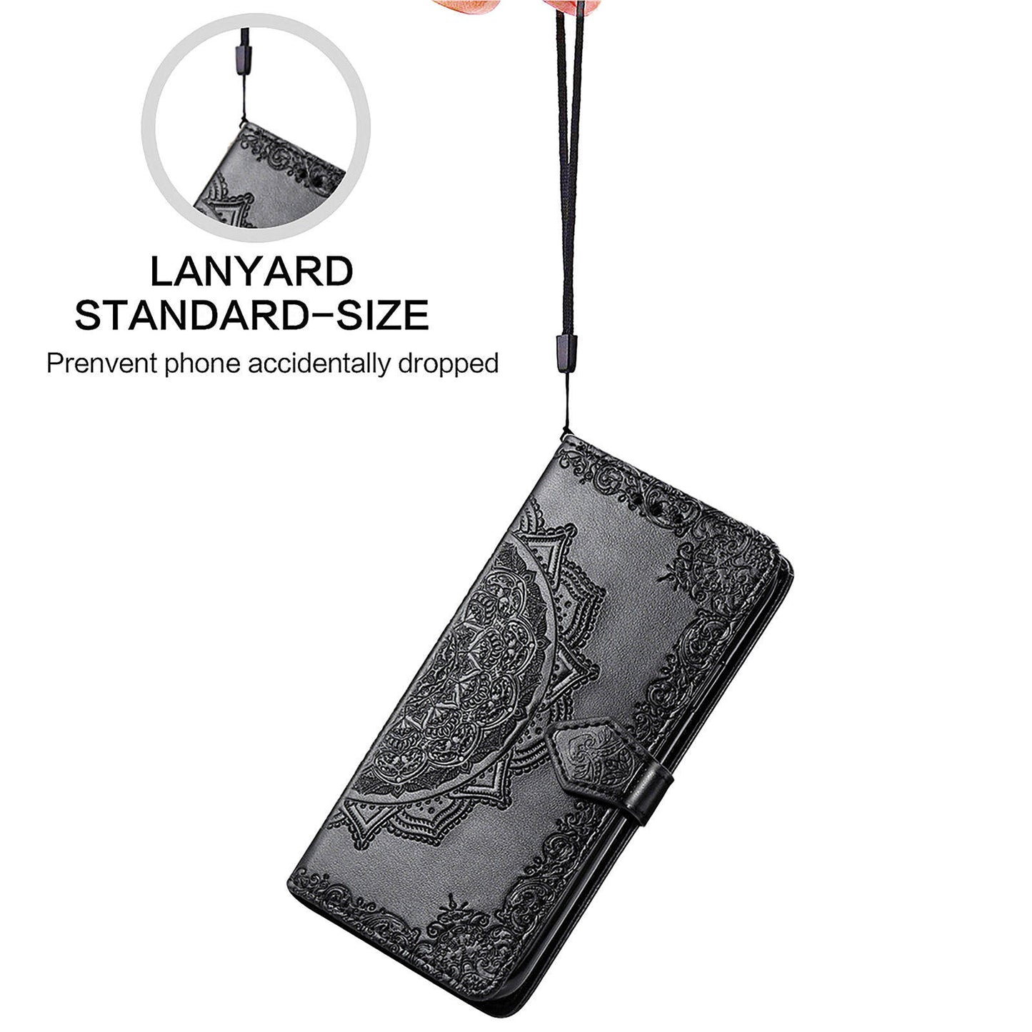 For Sony Xperia 5 V Case Card Slots Wallet PU Leather Embossed Phone Cover - Black