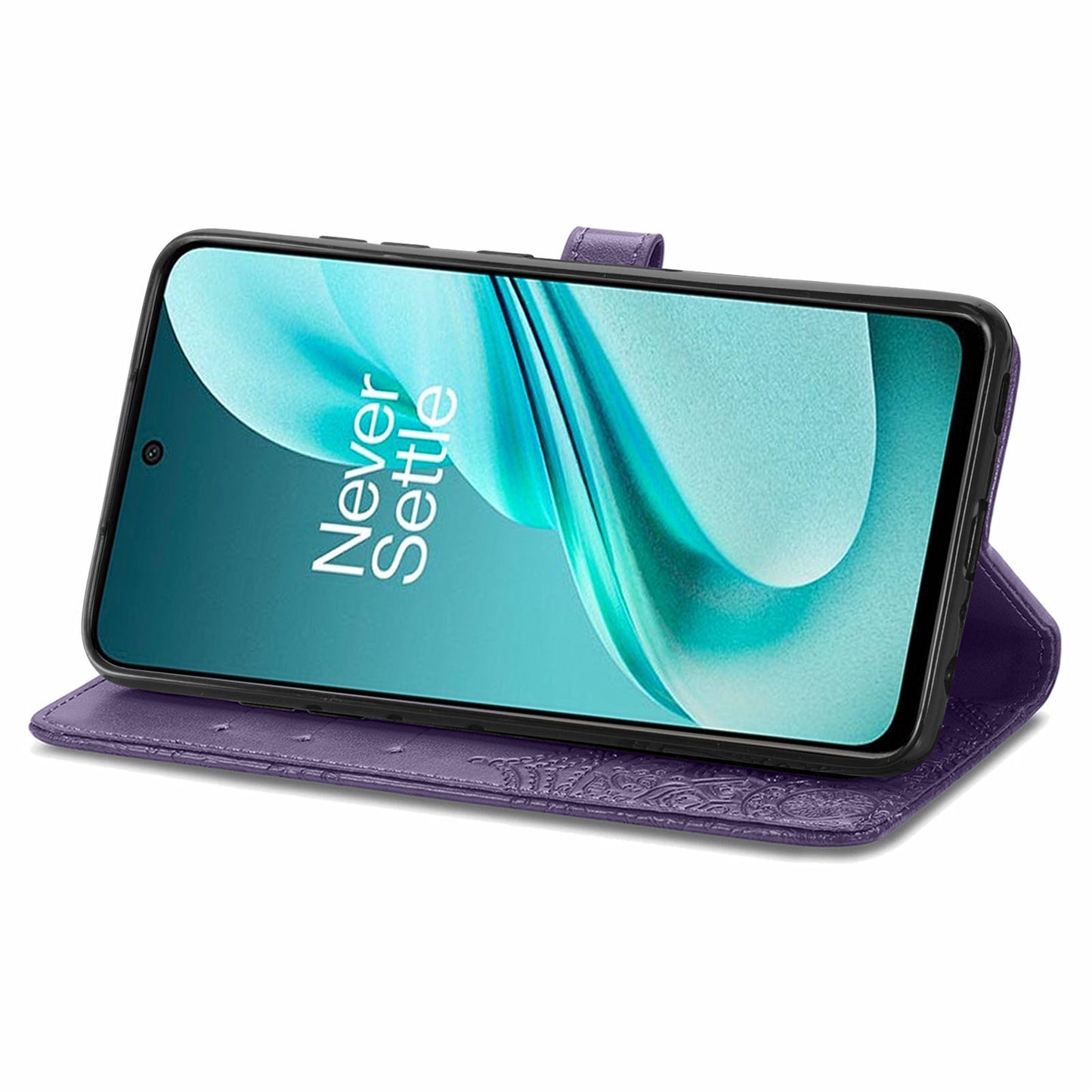 Phone Cover for OnePlus Nord N30 SE 5G , Emboss Mandala Flower Leather Wallet Case - Purple