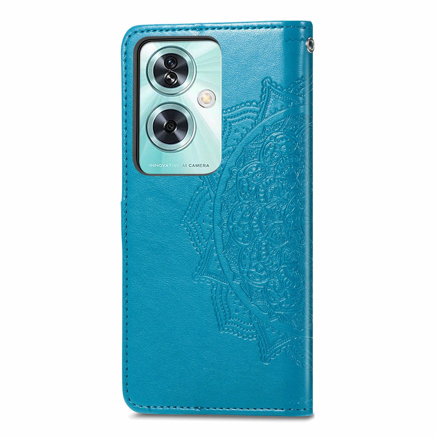 Phone Cover for OnePlus Nord N30 SE 5G , Emboss Mandala Flower Leather Wallet Case - Blue