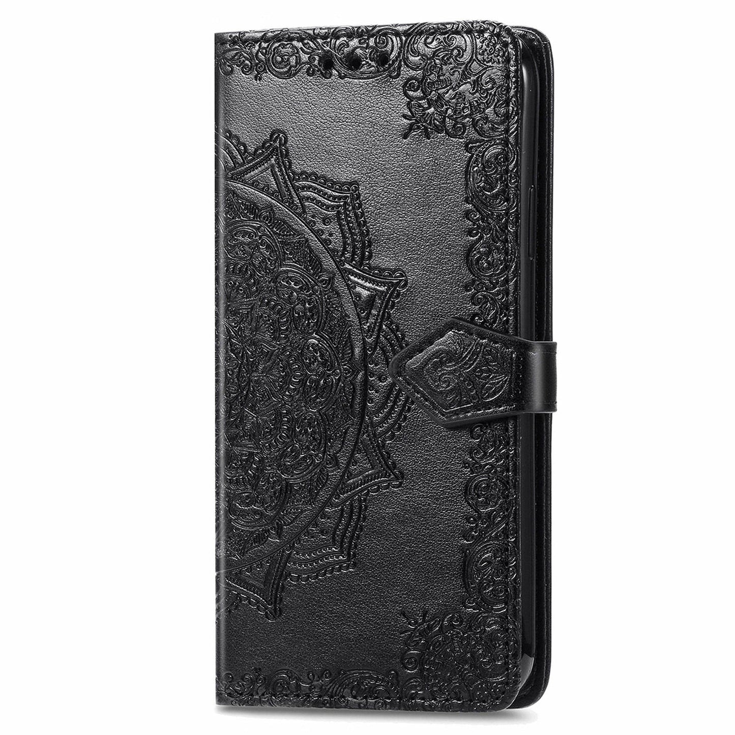 Phone Cover for OnePlus Nord N30 SE 5G , Emboss Mandala Flower Leather Wallet Case - Black