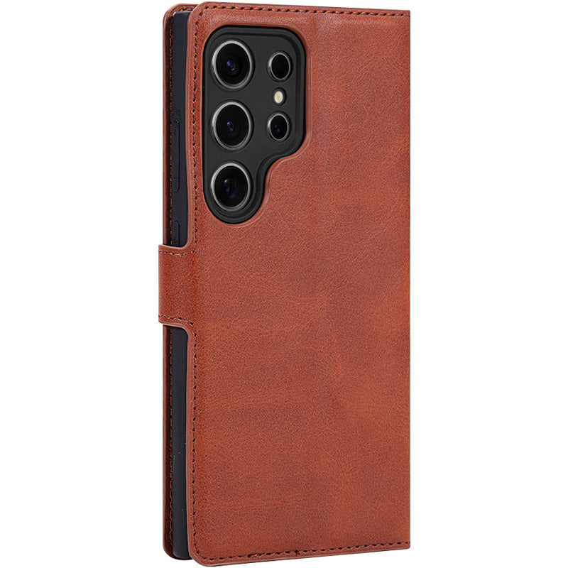 IMAK For Samsung Galaxy S24 Ultra Case Wallet PU Leather Protective Phone Cover - Red