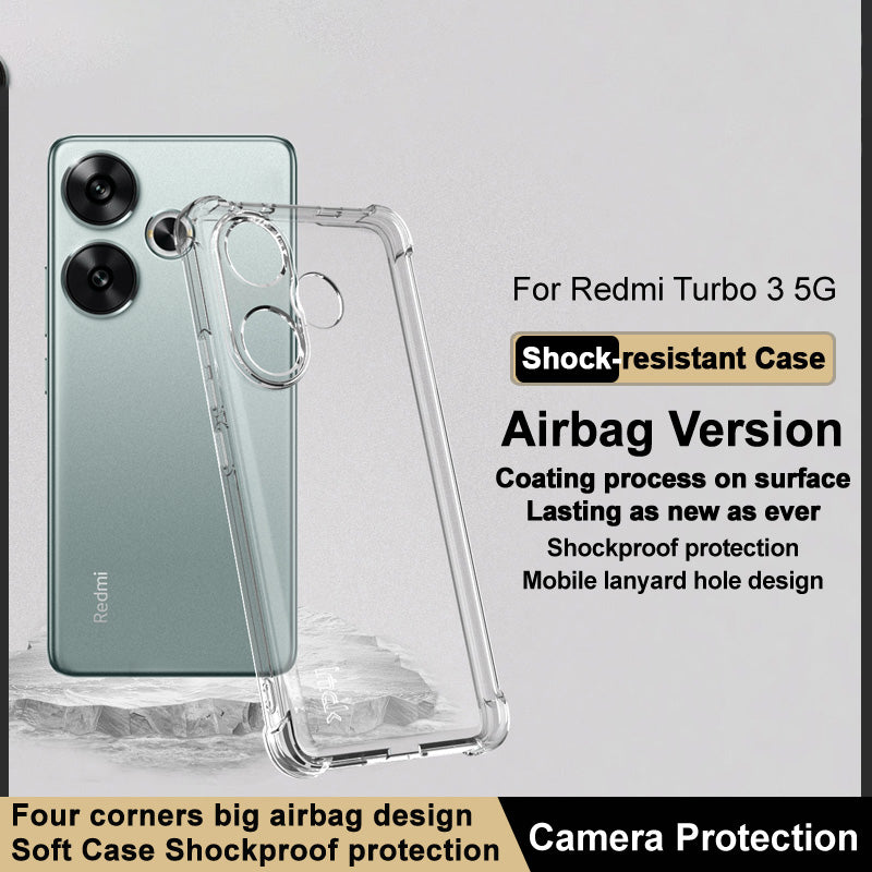 IMAK For Xiaomi Redmi Turbo 3 5G / Poco F6 5G Clear TPU Case Anti-drop Airbag Protection Phone Shell - Transparent