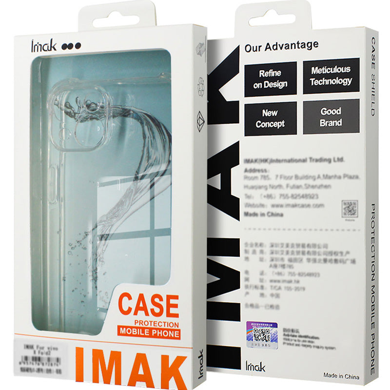 IMAK For Xiaomi Redmi Turbo 3 5G / Poco F6 5G Clear TPU Case Anti-drop Airbag Protection Phone Shell - Transparent Black
