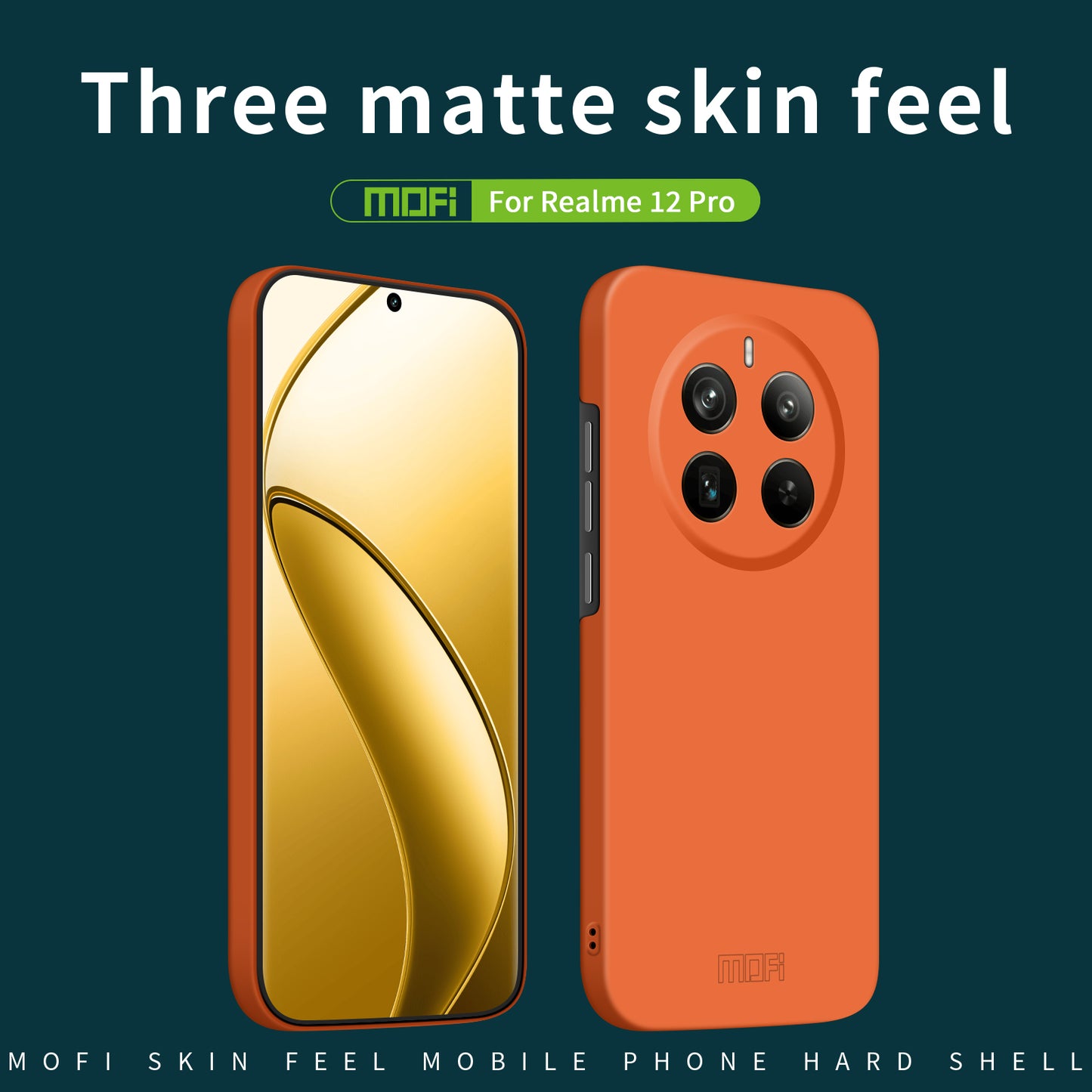 MOFI JK Qin Series For Realme 12 Pro 5G / 12 Pro+ 5G Case TPU+Acrylic Skin-touch Phone Cover - Beige
