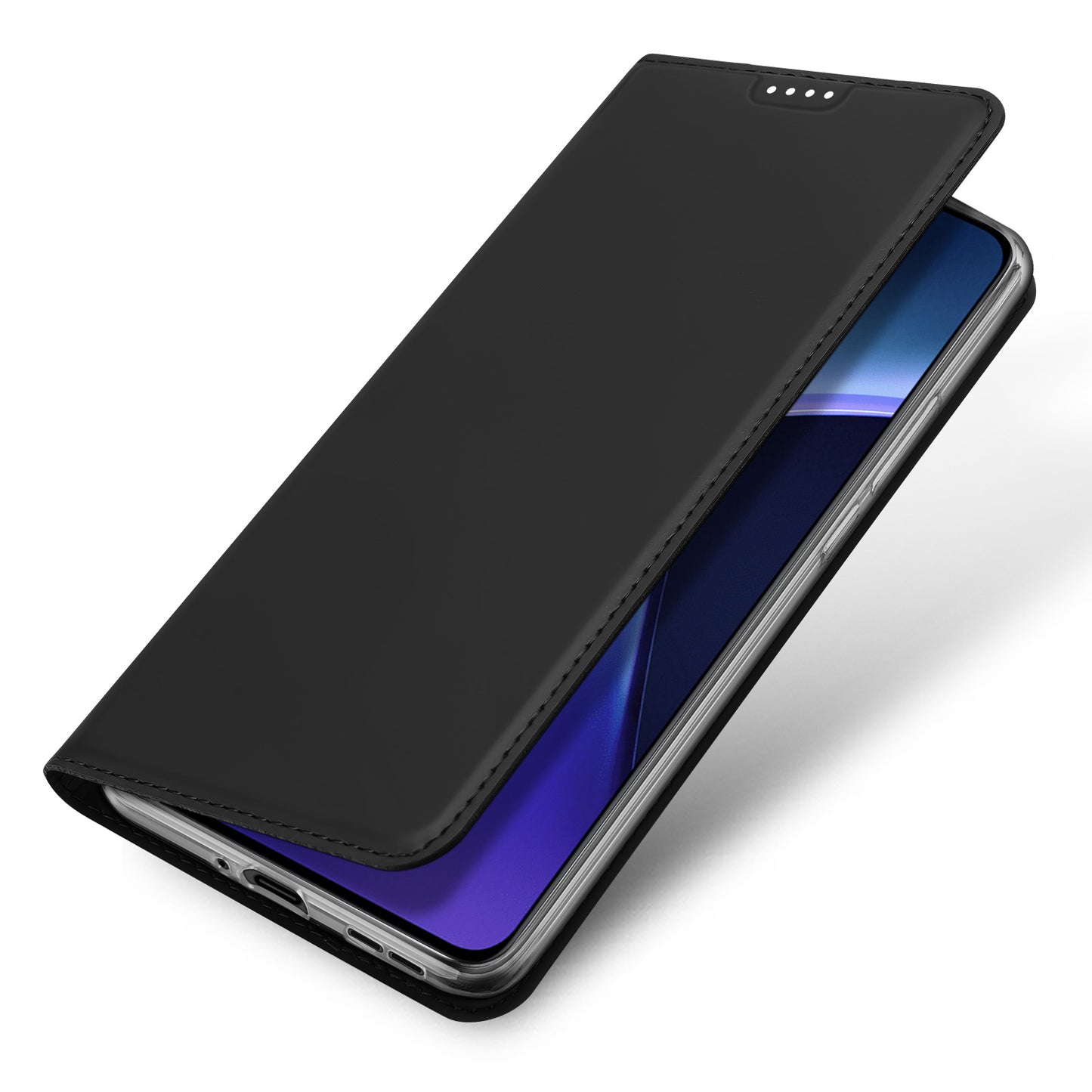 DUX DUCIS Skin Pro Series For OnePlus Nord CE4 5G / Oppo K12 Flip Phone Case with Stand and Card Slot - Black