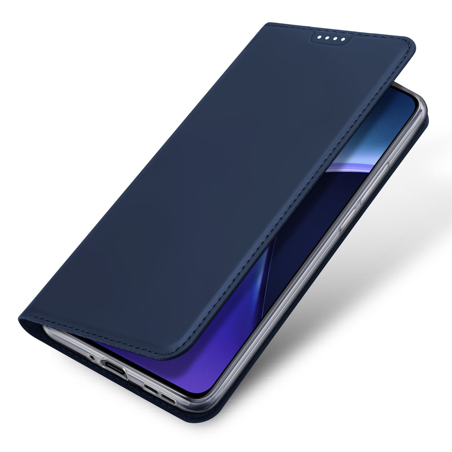 DUX DUCIS Skin Pro Series For OnePlus Nord CE4 5G / Oppo K12 Flip Phone Case with Stand and Card Slot - Blue