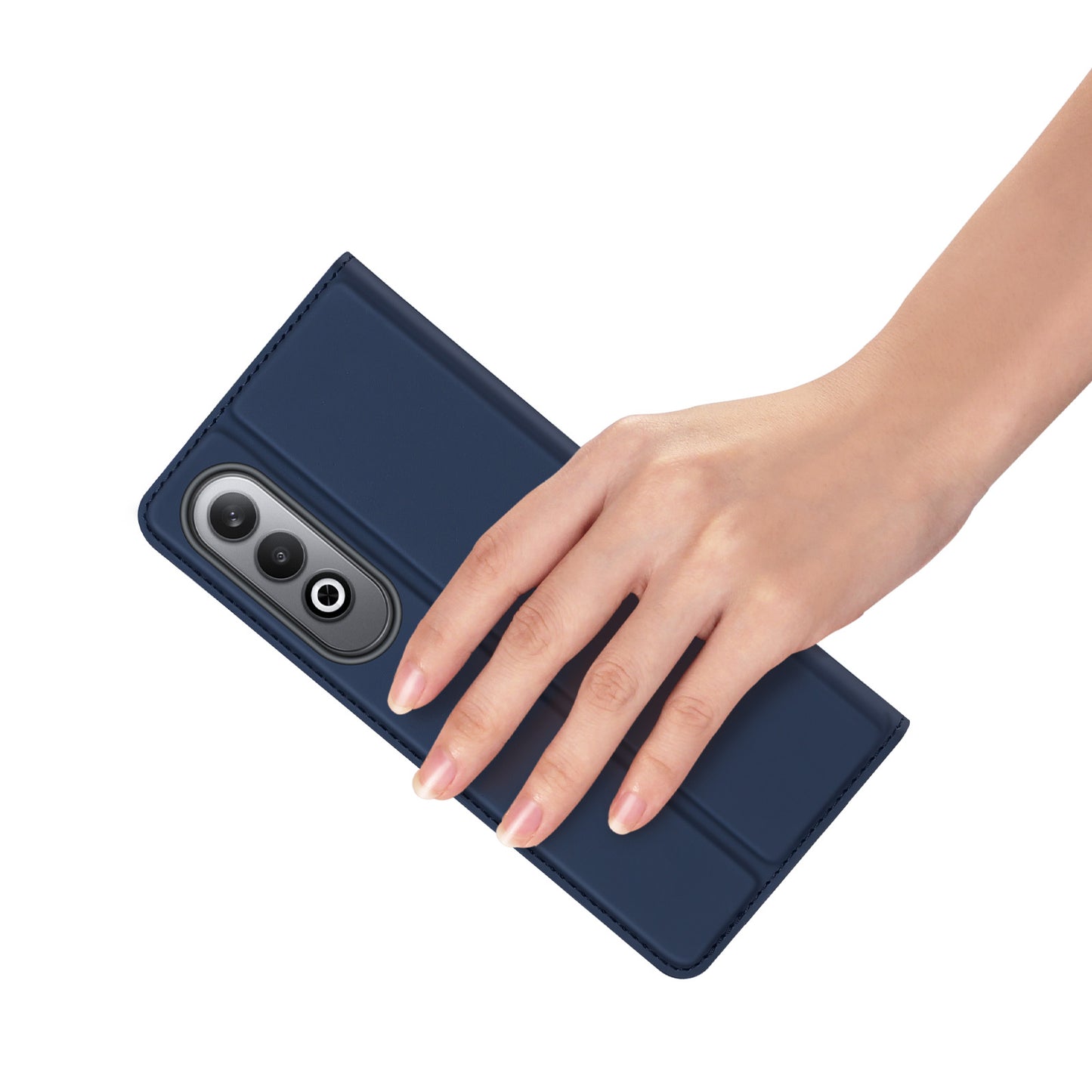 DUX DUCIS Skin Pro Series For OnePlus Nord CE4 5G / Oppo K12 Flip Phone Case with Stand and Card Slot - Blue