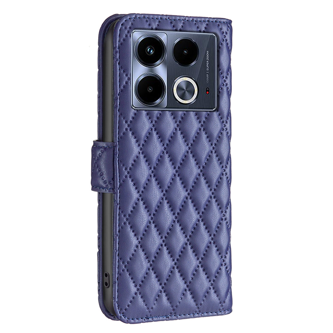 BINFEN COLOR BF Style-14 For Transsion Infinix Note 40 Case Wallet Rhombus Phone Leather Cover - Blue