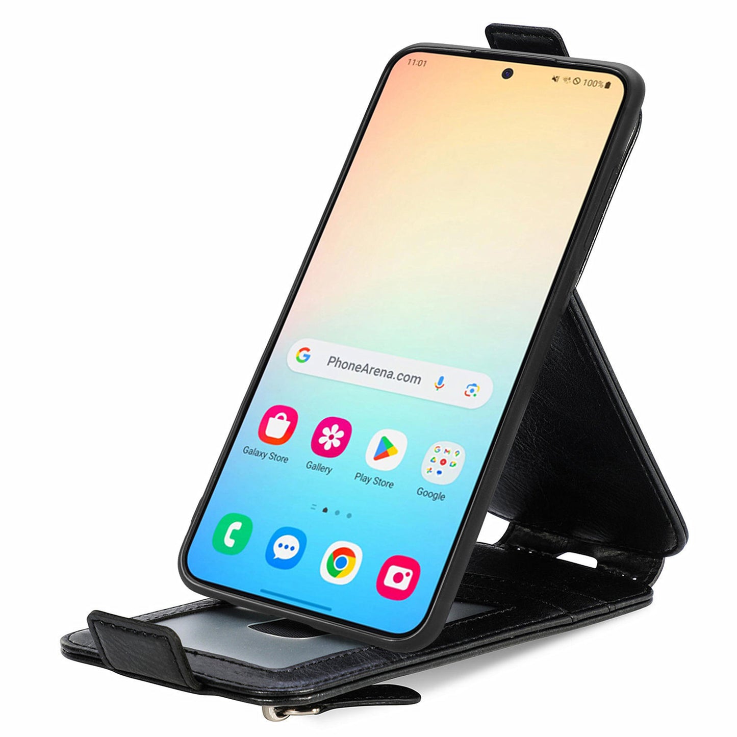 For Samsung Galaxy S24 Leather Case Zipper Wallet Phone Cover Mobile Accessories Wholesale - Black