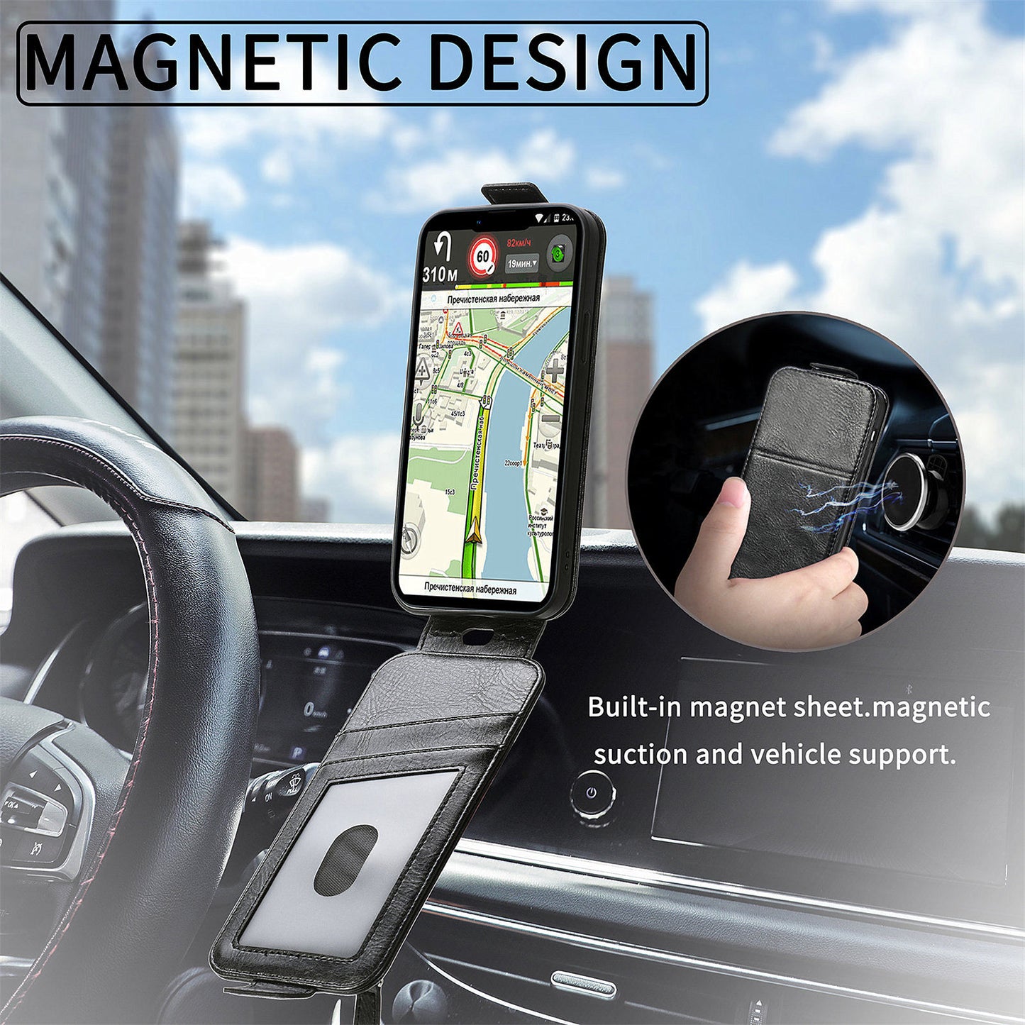 For Samsung Galaxy S24 Leather Case Zipper Wallet Phone Cover Mobile Accessories Wholesale - Black