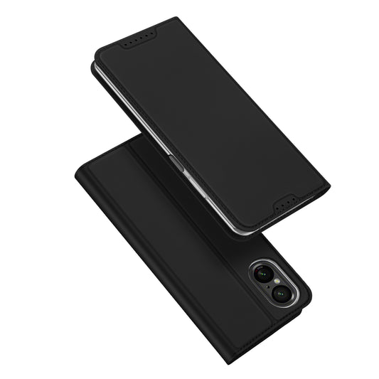 DUX DUCIS Skin Pro Series For Sony Xperia 10 VI PU Leather Case with Support Stand and Card Slot - Black