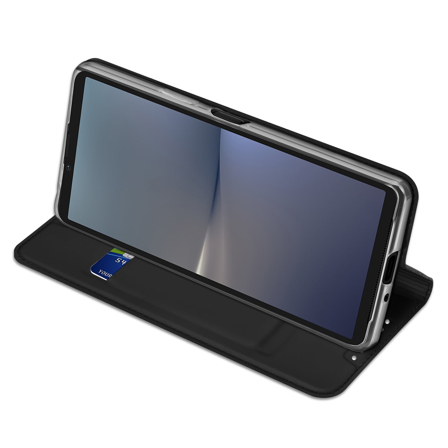DUX DUCIS Skin Pro Series For Sony Xperia 10 VI PU Leather Case with Support Stand and Card Slot - Black