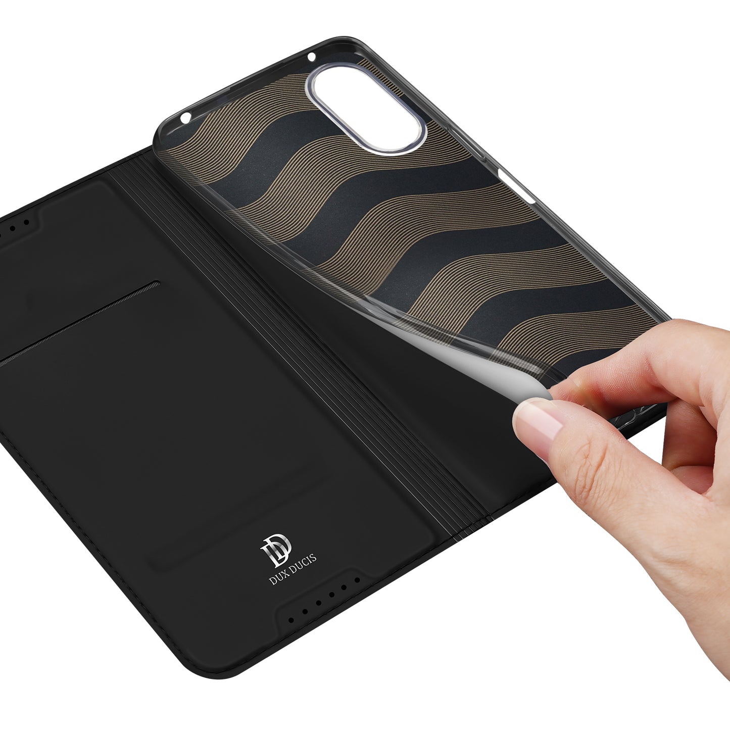 DUX DUCIS Skin Pro Series For Sony Xperia 10 VI PU Leather Case with Support Stand and Card Slot - Black