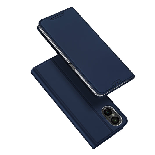 DUX DUCIS Skin Pro Series For Sony Xperia 10 VI PU Leather Case with Support Stand and Card Slot - Blue
