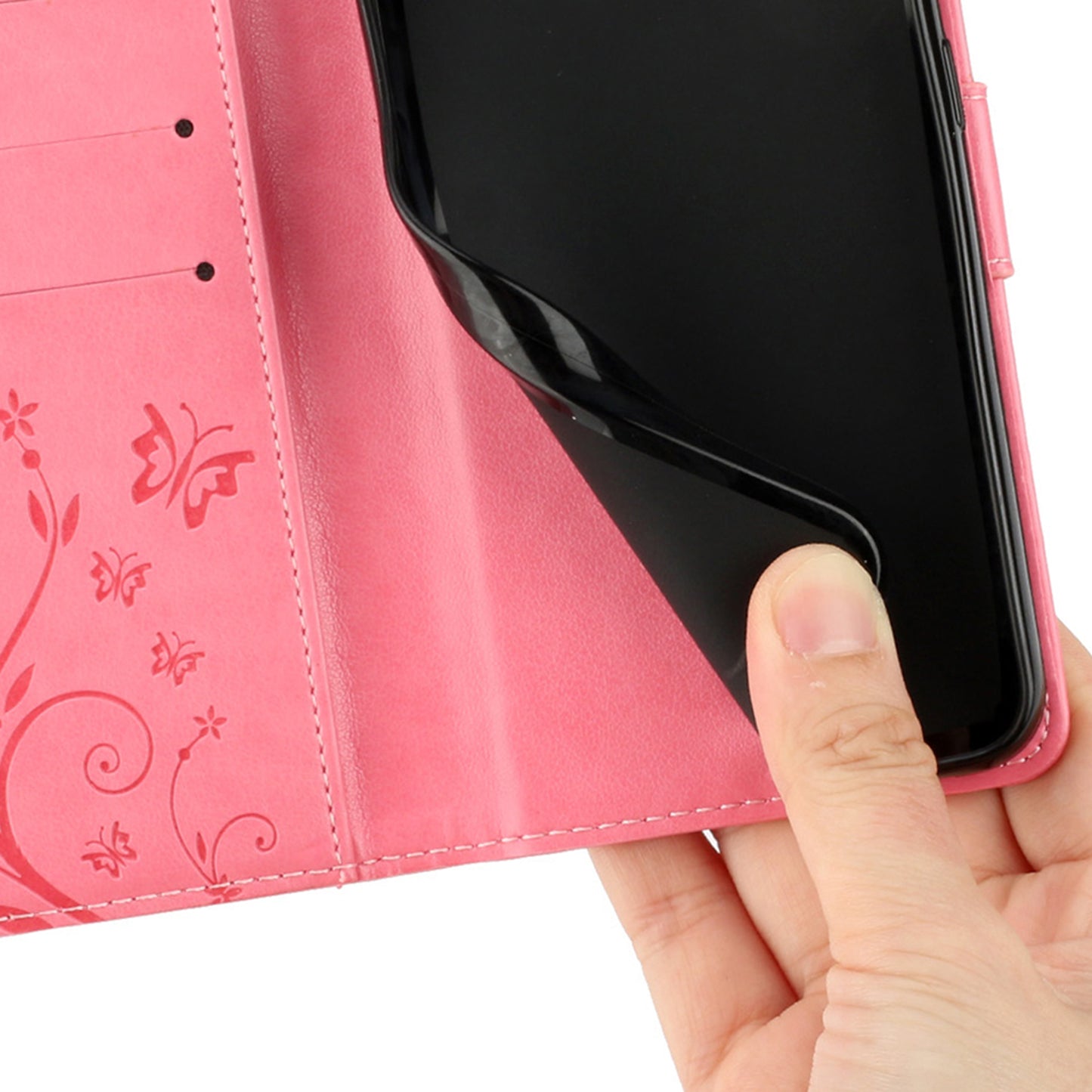 For Google Pixel 9 Case Butterfly Pattern PU Leather Wallet Phone Cover - Pink