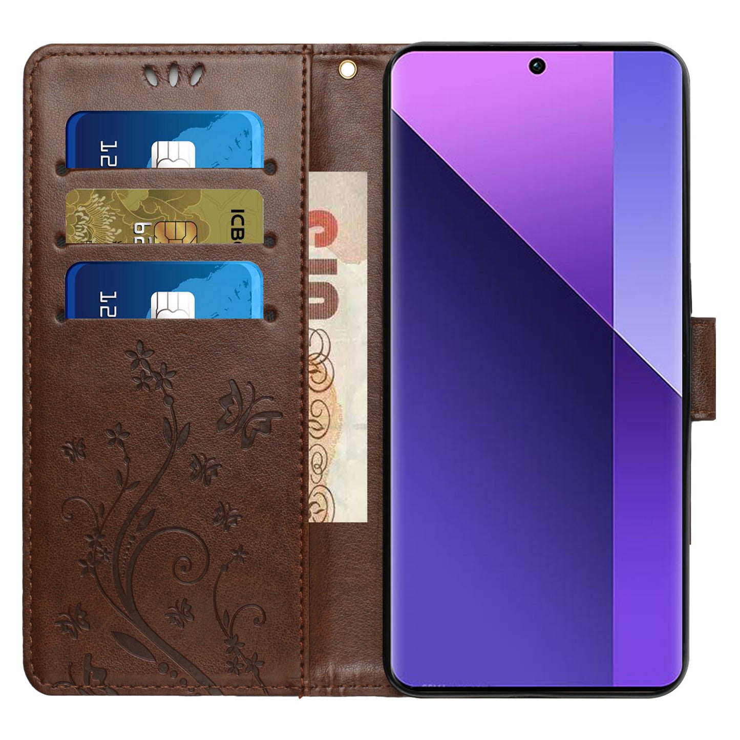For Google Pixel 9 Case Butterfly Pattern PU Leather Wallet Phone Cover - Brown