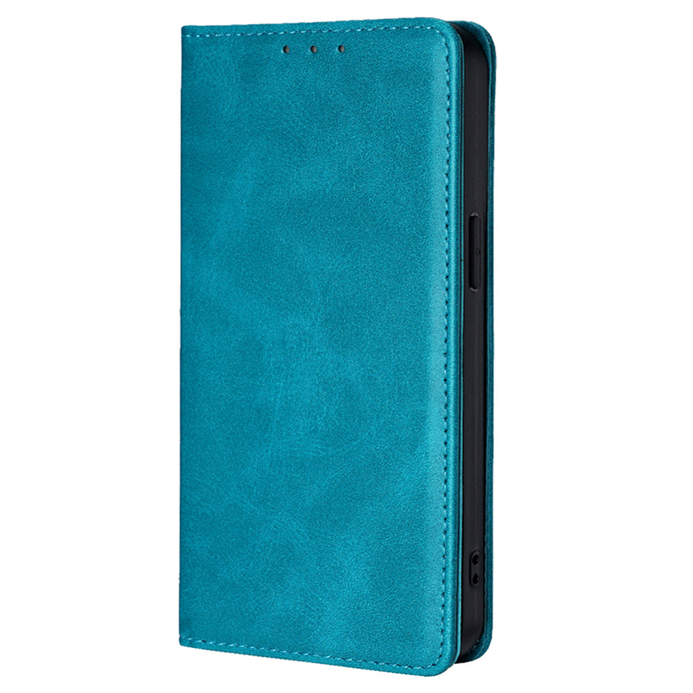 For Samsung Galaxy M15 5G Case PU Leather Calf Texture Phone Wallet Cover - Baby Blue