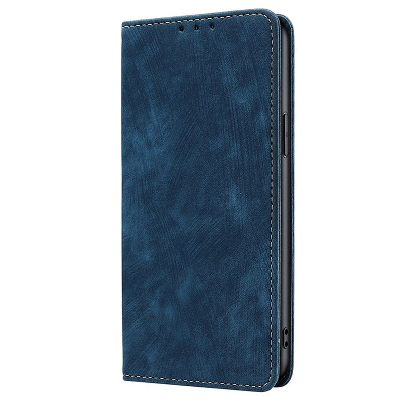 For Samsung Galaxy M15 5G Folio Flip Case RFID Blocking Card Holder Phone Cover - Blue