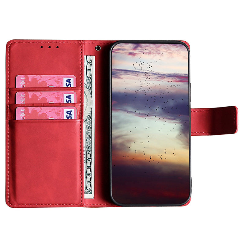 For Samsung Galaxy M15 5G Case Crocodile Texture Leather Wallet Phone Cover - Red