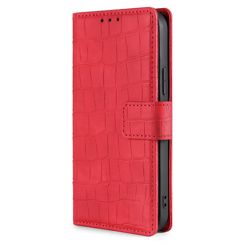 For Samsung Galaxy M15 5G Case Crocodile Texture Leather Wallet Phone Cover - Red