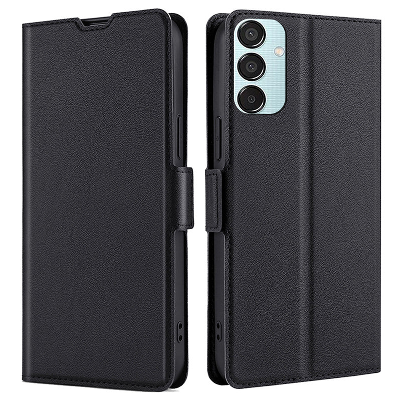 For Samsung Galaxy M15 5G Phone Case Side Magnetic Clasp Wallet Leather Cover - Black