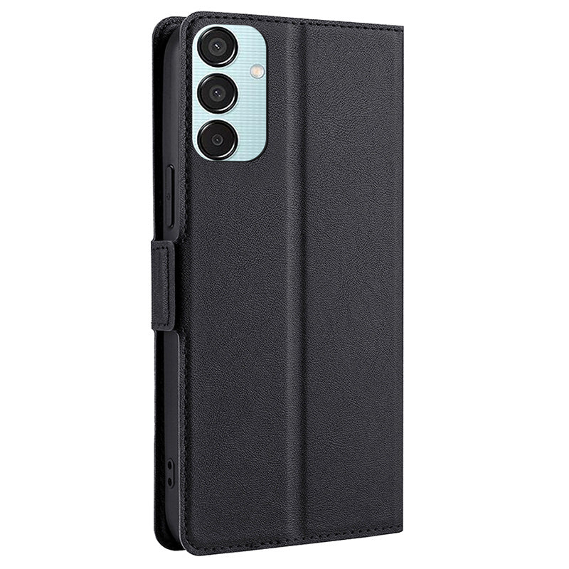 For Samsung Galaxy M15 5G Phone Case Side Magnetic Clasp Wallet Leather Cover - Black