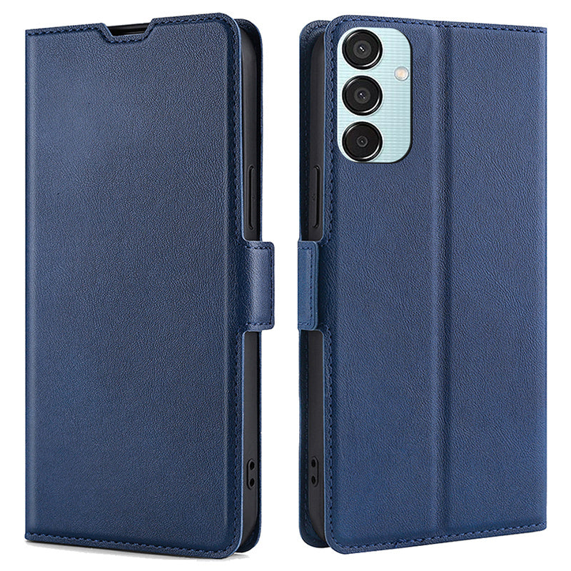 For Samsung Galaxy M15 5G Phone Case Side Magnetic Clasp Wallet Leather Cover - Blue