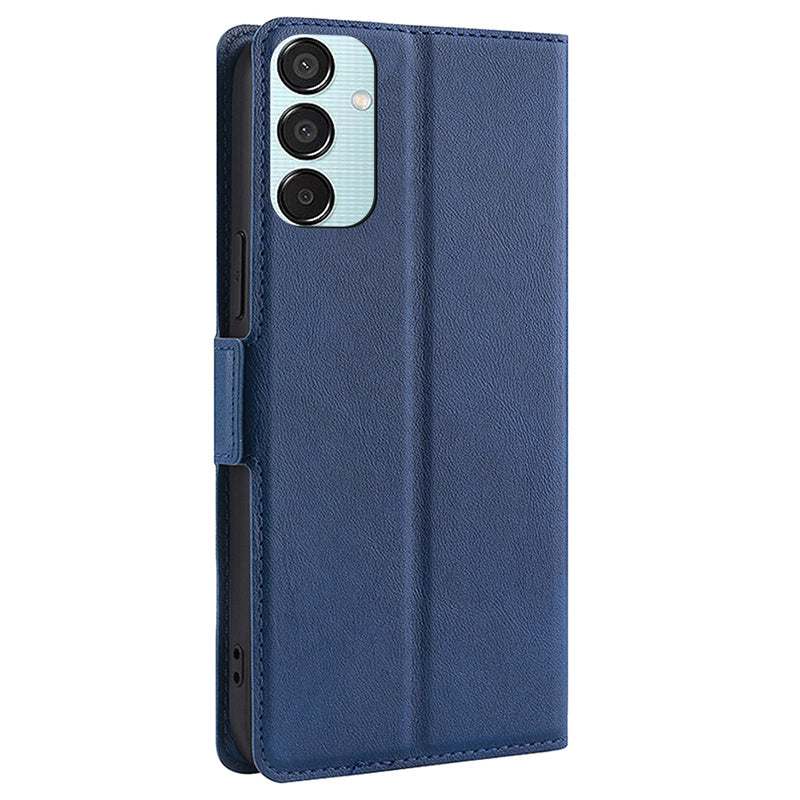 For Samsung Galaxy M15 5G Phone Case Side Magnetic Clasp Wallet Leather Cover - Blue